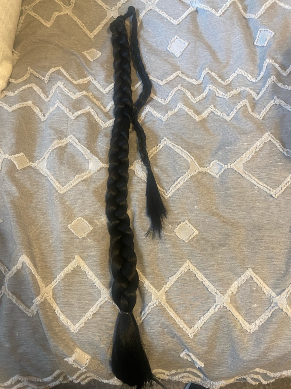 Black Braided Hair Extension for Women - Sleek Long Synthetic Braid